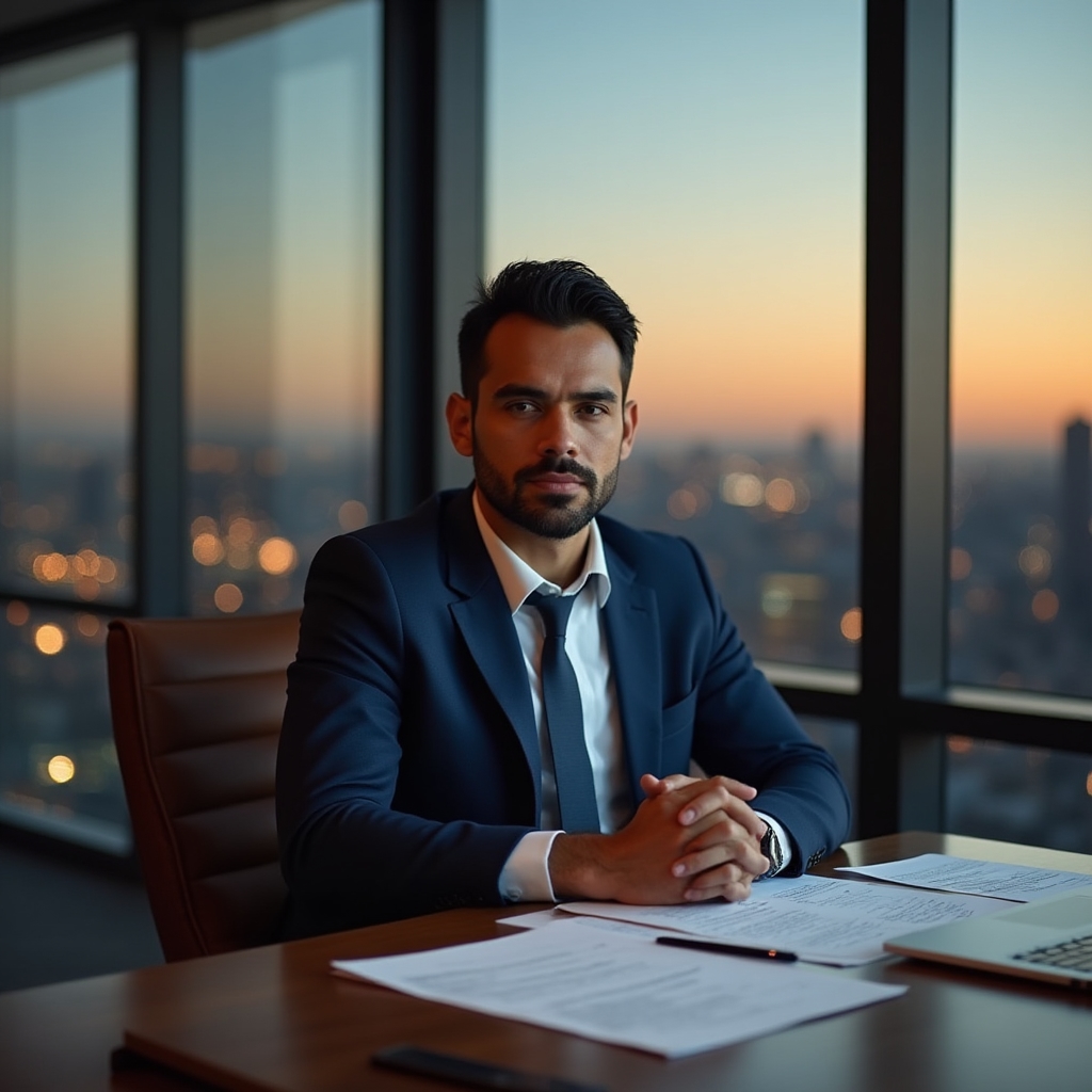 Adulto profesional reflexionando sobre su trayectoria laboral